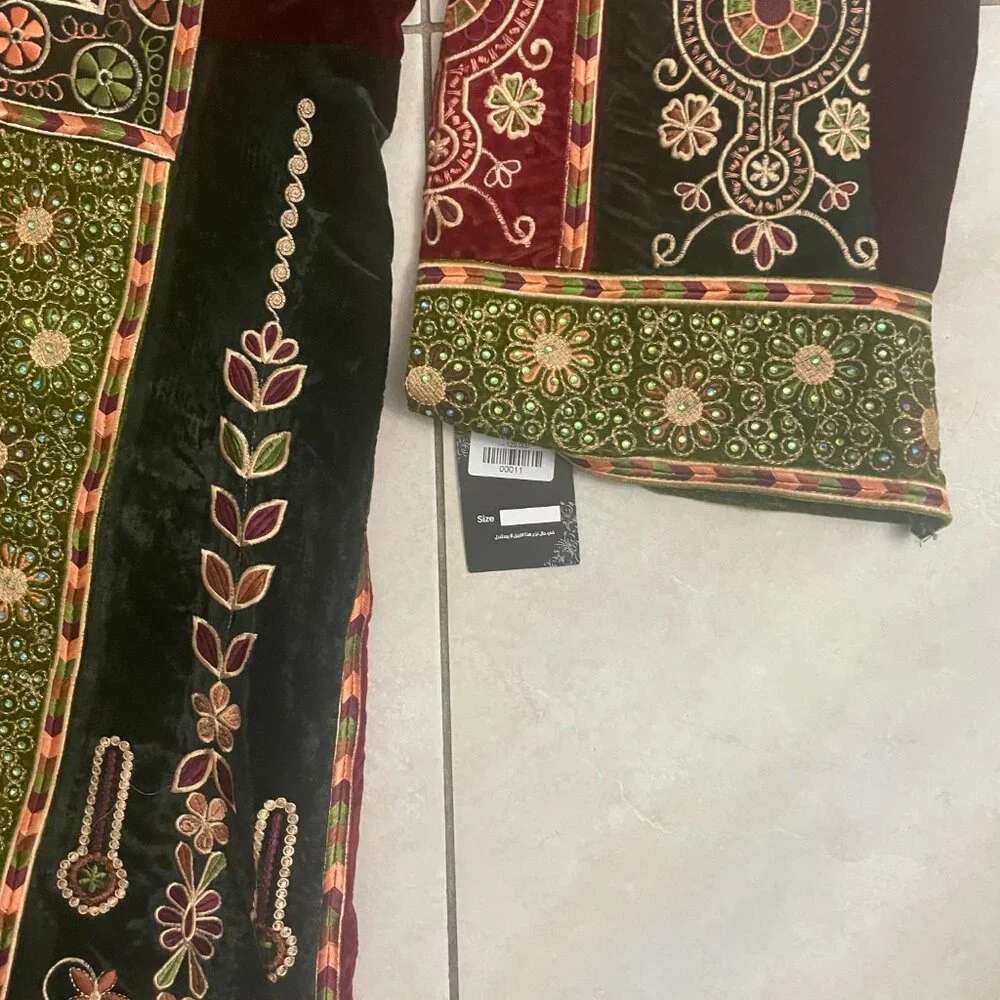 NWT Palestinian )Fire and Heaven) Janna and Naar Thobe Kaftan sz XL - Picture 3 of 7